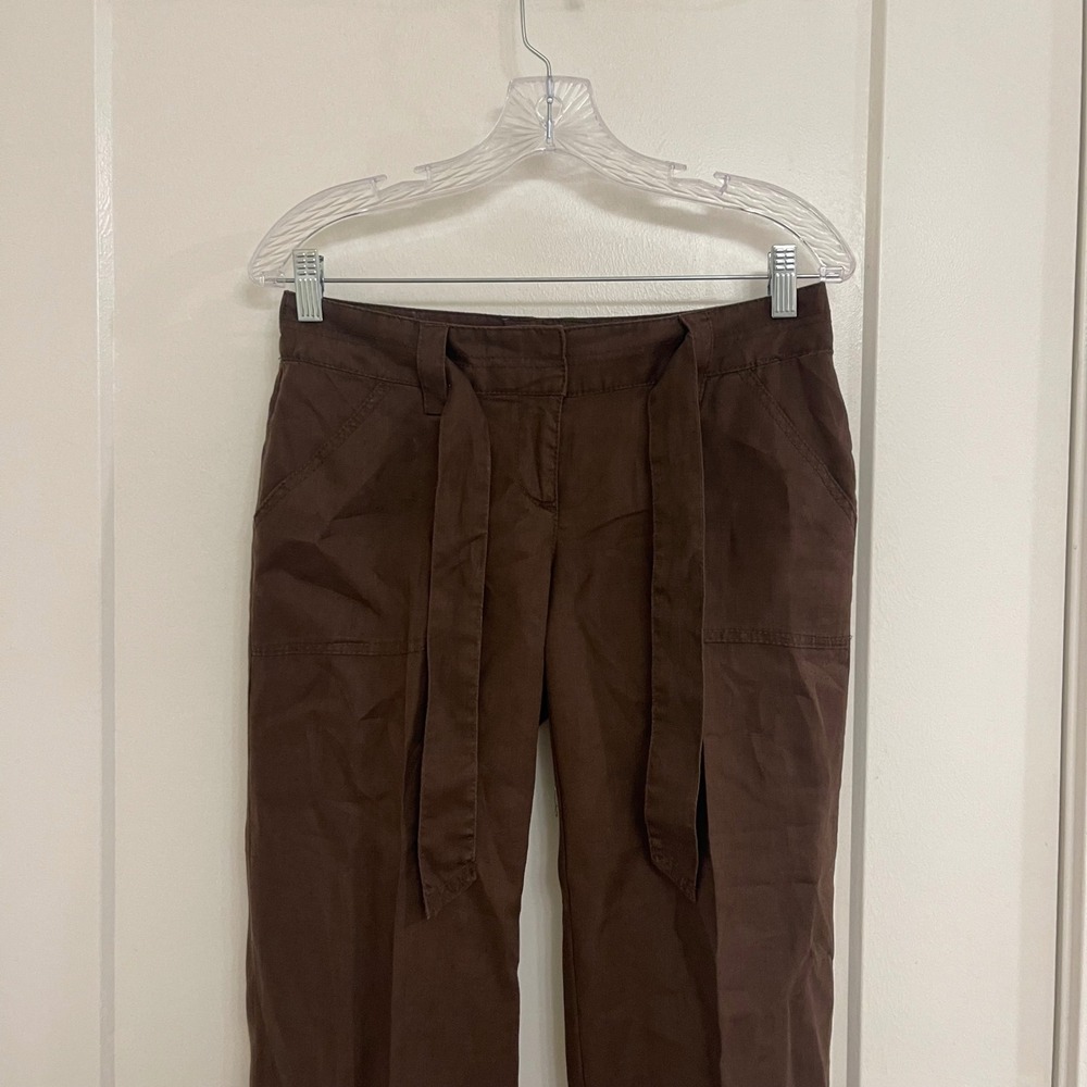 Vintage‎ Y2K Linen Cropped Capri Pants Chic Summer Euro Breathable